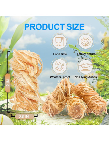 Encendedores de Fuego LantingMing 72 Piezas Naturales para BBQ