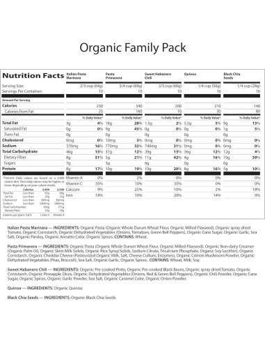 Comida Liofilizada Orgánica NuManna 486 Porciones 25 Años