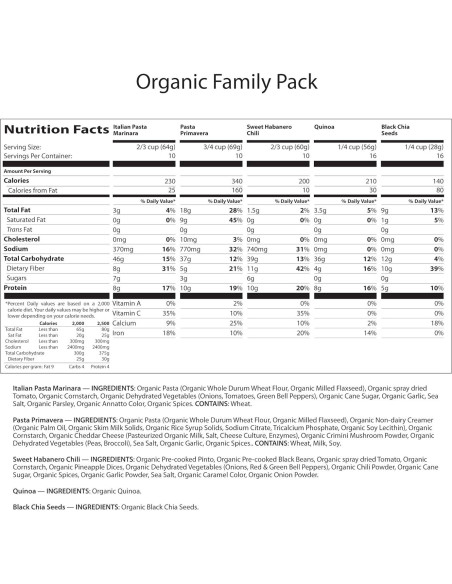 Comida Liofilizada Orgánica NuManna 486 Porciones 25 Años