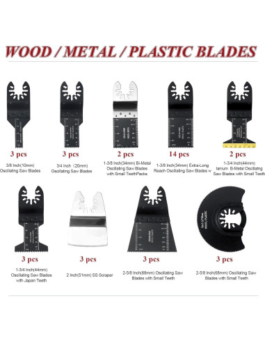 Kit de Herramientas Oscilantes 162 Piezas Vypart 9-en-1