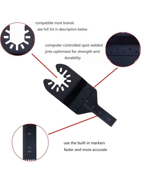 10 Hojas de Sierra Oscilante MZY 10 mm para Madera y Metal