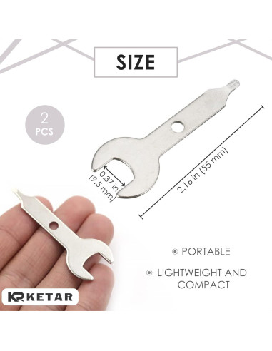 2 Pcs Llave Multiherramienta KETAR 9.5mm Acero Inoxidable