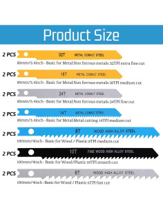 Juego de 14 Hojas de Sierra de Calar Universal EupHHonycs 2