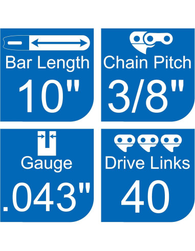 Cadena de Motosierra 10" Opuladuo para Black & Decker y WORX
