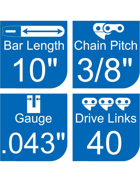 Cadena de Motosierra 10" Opuladuo para Black & Decker y WORX