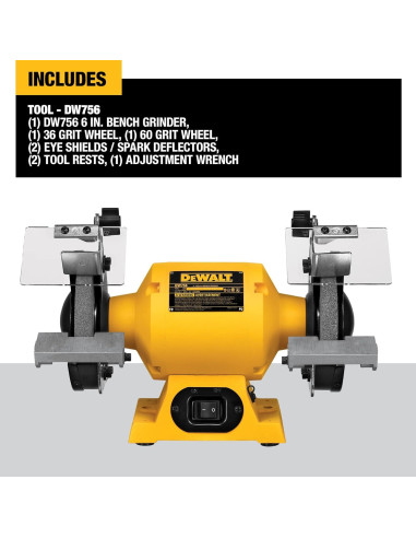 Esmeriladora de Banco DEWALT DW756 6" 440W 3,450 RPM