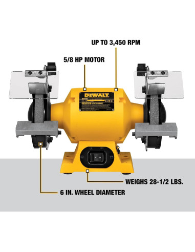Esmeriladora de Banco DEWALT DW756 6" 440W 3,450 RPM