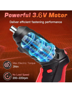 Destornillador Eléctrico Inalámbrico AFNZTME 3.6V 46 Piezas 2