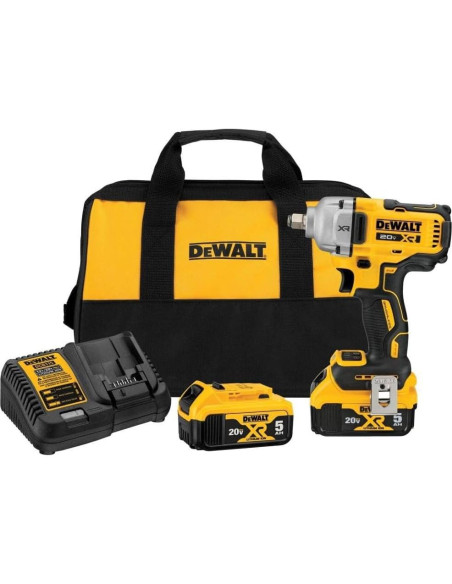 Llave de impacto DEWALT 20V MAX 1/2" 2 baterías y cargador