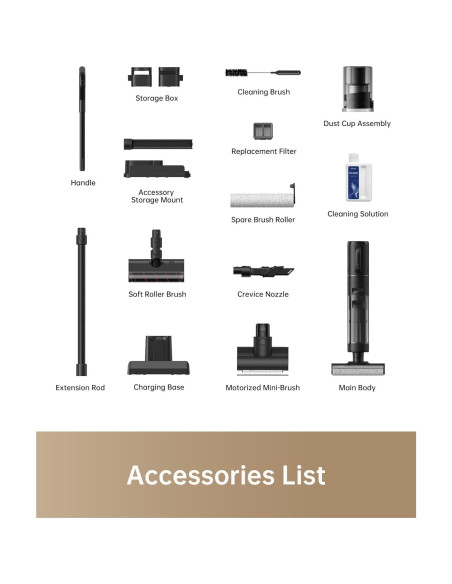 Aspiradora DREAME H12 Dual 4 en 1 Inalámbrica Negra