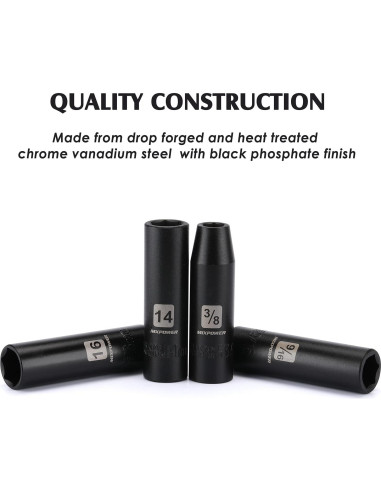 Juego de 25 Piezas de Impacto MIXPOWER 1/2" CR-V Métrico/SAE