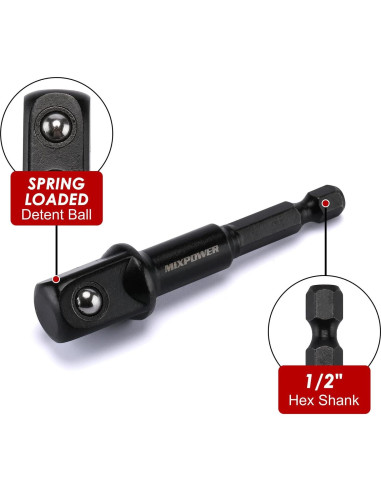 Juego de 25 Piezas de Impacto MIXPOWER 1/2" CR-V Métrico/SAE