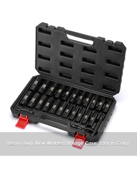 Juego de 25 Piezas de Impacto MIXPOWER 1/2" CR-V Métrico/SAE