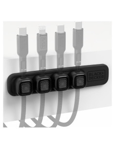 Organizador de Cables Magnético BLACK+DECKER 4 Clips Negro