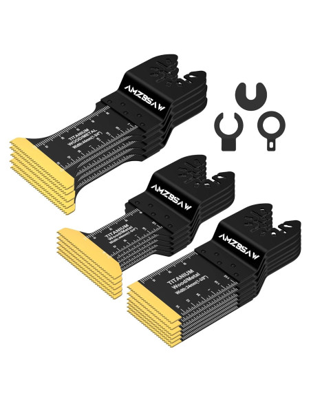 16 Cuchillas Oscilantes Titanio AMZBSAW para Metal y Madera