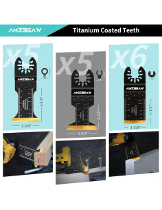 16 Cuchillas Oscilantes Titanio AMZBSAW para Metal y Madera 2
