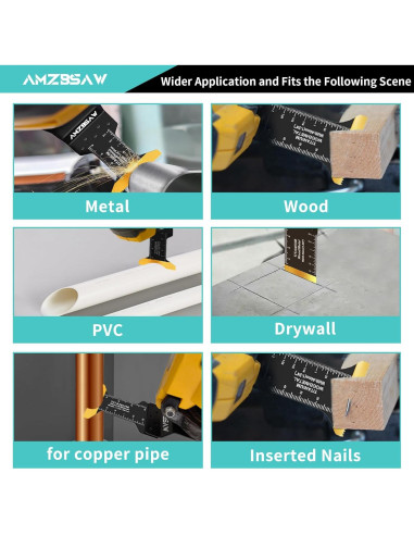 16 Cuchillas Oscilantes Titanio AMZBSAW para Metal y Madera