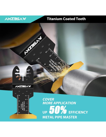 16 Cuchillas Oscilantes Titanio AMZBSAW para Metal y Madera