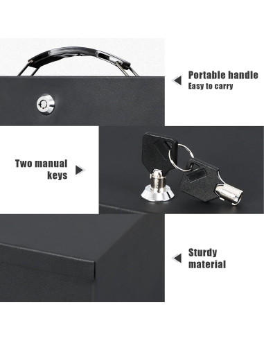 Caja Fuerte Resistente al Fuego Xydled 32.5x21.6x11.4cm Negra