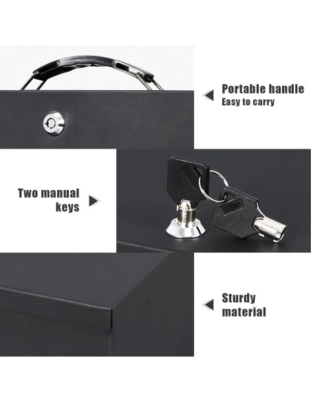Caja Fuerte Resistente al Fuego Xydled 32.5x21.6x11.4cm Negra