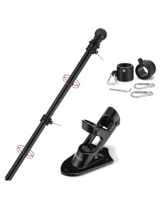 Mástil de Bandera Yeesun 182.88 cm Soporte Exterior Negro
