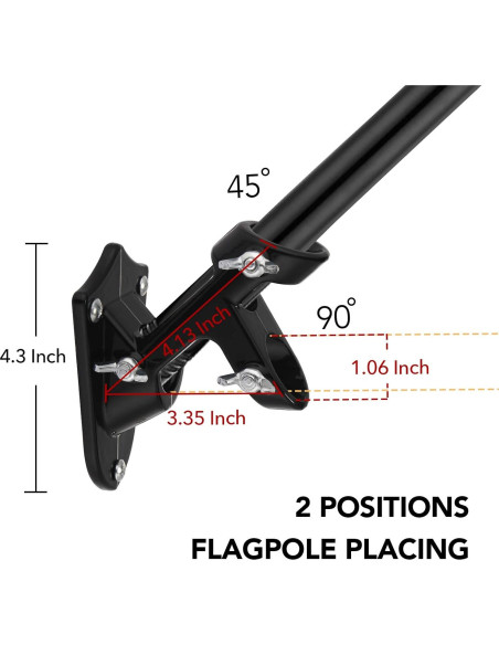 Mástil de Bandera Yeesun 182.88 cm Soporte Exterior Negro