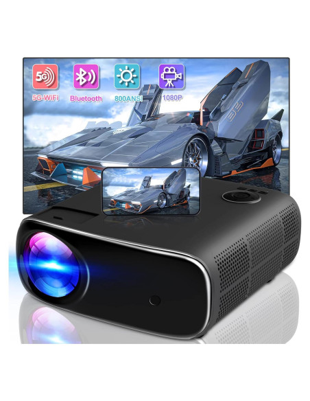 Proyector Full HD Lezoura 1080P WiFi y Bluetooth 800 Lúmenes