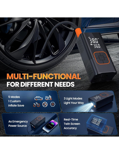 Compresor de Aire Portátil Lamfurart 150 PSI Bomba 20000mAh