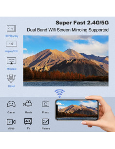 Proyector Full HD Lezoura 1080P WiFi y Bluetooth 800 Lúmenes 2