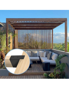 Soporte de Pergola Rasugarlary 2x4 Negro 8 Pcs con Tornillos 2