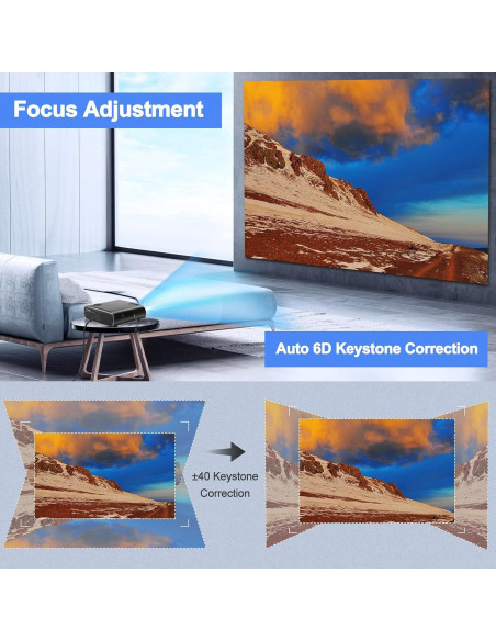 Proyector Full HD Lezoura 1080P WiFi y Bluetooth 800 Lúmenes