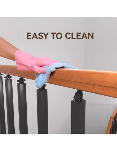 Postes de Barandilla Interior MM MELISEN 90 cm Negro 6 Piezas