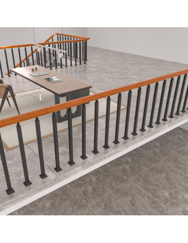 Postes de Barandilla Interior MM MELISEN 90 cm Negro 6 Piezas