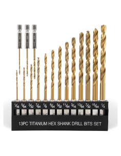 Juego de Brocas de Titanio COMOWARE - 16 Pcs 1,59-6,35 mm