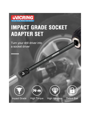 Juego de Adaptadores de Enchufe de Impacto VICRING 6 Pcs