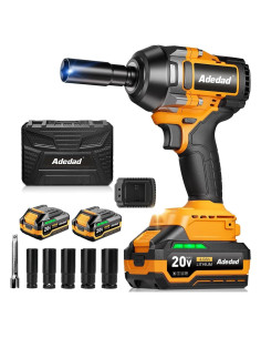 Llave de impacto inalámbrica Adedad 1000N.m 20V con 2 baterías