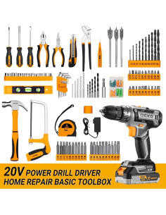 Juego de Herramientas DEKOPRO 20V Taladro Eléctrico y Accesorios 2