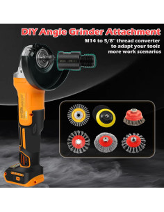 Amoladora Angular Srhvfuyr 20V Sin Batería 4-1/2" 3 Velocidades 2