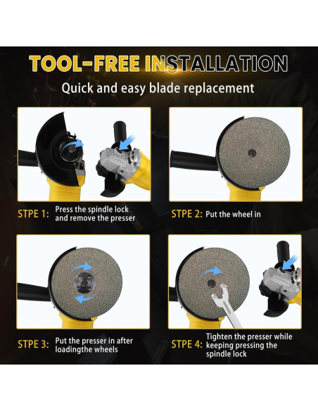 Amoladora Angular Inalámbrica LEZZYRUCK 20V 10000RPM Sin Batería