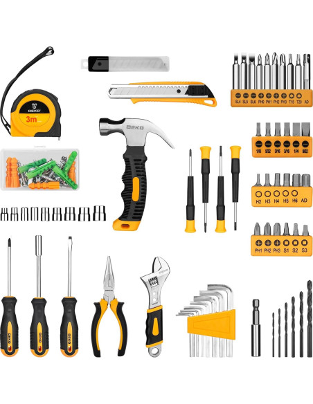 DEKOPRO Kit de Herramientas 126 Piezas con Taladro 8V
