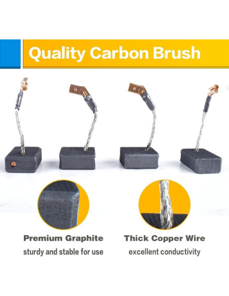 Cepillo de Carbón OURUI N257540 Compatible con Dewalt 4 Pcs Cepillo de Carbón OURUI N257540 Compatible con Dewalt 4 Pcs