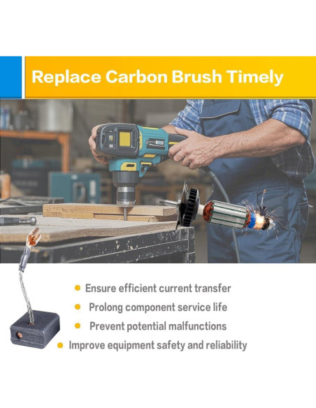 Cepillo de Carbón OURUI N257540 Compatible con Dewalt 4 Pcs Cepillo de Carbón OURUI N257540 Compatible con Dewalt 4 Pcs