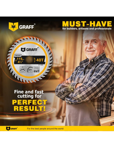 Disco de corte GRAFF 11,43 cm 40 dientes para madera