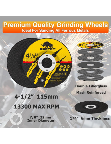 26 Paquetes Discos de Corte y Esmeril 4.5" PRETEC