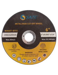 Ruedas de Corte S SATC 15,24 cm 25 PCS para Metal