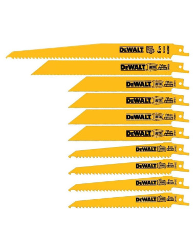 Juego de Hojas de Sierra Recíproca DEWALT 10 Piezas