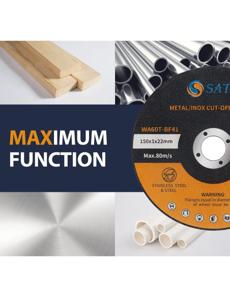 Ruedas de Corte S SATC 15,24 cm 25 PCS para Metal