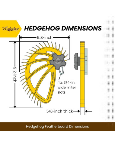 Tabla de Plumas Hedgehog para Sierra de Banco 20.32 cm Amarillo