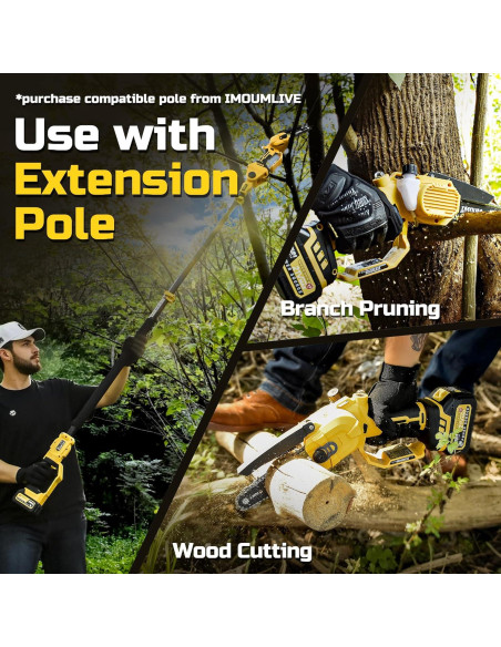 Motosierra Inalámbrica IMOUMLIVE 6" 700W 3.0Ah Poda Rápida