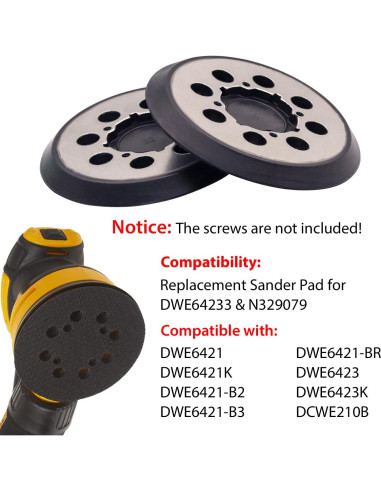 Almohadillas de Lijadora DeWalt 5" (12,7 cm) Paquete de 3